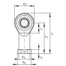 桿端軸承 GIKSR18-PS, 根據 DIN ISO 12 240-4 標準，特種鋼材料，帶右旋內螺紋，免維護