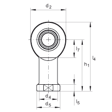 桿端軸承 GIL10-DO, 根據 DIN ISO 12 240-4 標準，帶左旋內螺紋，需維護