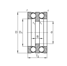 推力深溝球軸承 52322-MP, 根據(jù) DIN 711/ISO 104 標(biāo)準(zhǔn)的主要尺寸，雙向，可分離