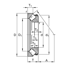 推力調(diào)心滾子軸承 29460-E, 根據(jù) DIN 728/ISO 104 標(biāo)準(zhǔn)的主要尺寸，單向，可分離