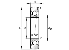 滾輪 LR607-2RSR, 雙面密封