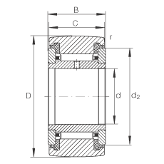 支撐型滾輪 NATR12-PP, 軸向引導(dǎo)，兩側(cè)用推力滑動(dòng)墊圈