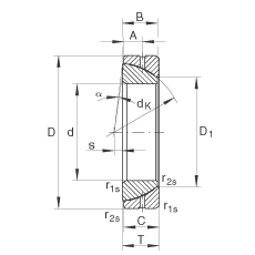 角接觸關節軸承 GE55-SX, 根據 DIN ISO 12 240-2 標準，需維護