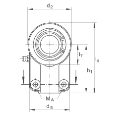 液壓桿端軸承 GIHNRK40-LO, 根據(jù) DIN ISO 12 240-4 標(biāo)準(zhǔn)，帶右旋螺紋夾緊裝置，需維護(hù)