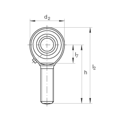 桿端軸承 GAKL20-PB, 根據 DIN ISO 12 240-4 標準，帶左旋外螺紋，需維護