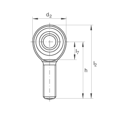 桿端軸承 GAKR12-PW, 根據 DIN ISO 12 240-4 標準，帶右旋外螺紋，需維護