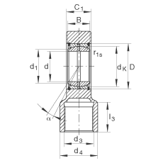 液壓桿端軸承 GIHRK60-DO, 根據 DIN ISO 12 240-4 標準，帶右旋螺紋夾緊裝置，需維護