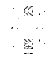 自調(diào)心球軸承 2320-M, 根據(jù) DIN 630 標準的主要尺寸